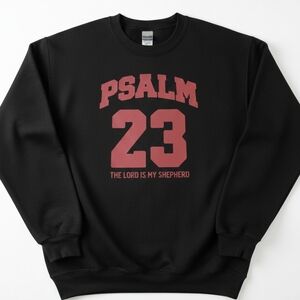 Black Sweatshirt with Red Psalm 23 Design
